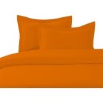 Housse de couette - homerokk 220x240?cm + 2 taies 65x65 cm100?% coton ? orange 57 fils / cm