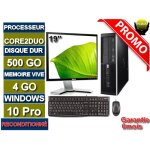 Ordinateur de bureau complet core2duo 500 go hdd 4 go ram win10 �cran 19 pouce en vrac