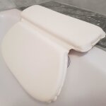 Coussin oreiller de bain avec ventouses pour baignoire spa - blanc - vivezen