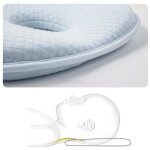 Oreiller faonnant pour bb shipenophy - bleu - prvention de la tte plate - tissu respirant