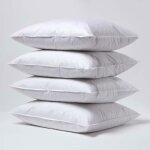 Oreiller en plumes de canard 60x70 cm - homescapes - lot de 4 oreillers rectangulaire