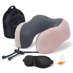 Oreiller de voyage en mousse � m�moire de forme oreiller cervical confort avec bouchons doreilles masque ...