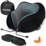 Oreiller de voyage en mousse à mémoire de forme pour le cou le soutien de la tête bouchons doreille et ... Oreiller de voyage en mousse à mémoire de forme pour le cou le soutien de la tête bouchons doreille et ...