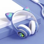 Oreillette bluetooth led casque de jeu sans fil rechargeable et pliable avec microphone int�gr� cadeau ...