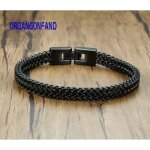 Organgonfand bracelet homme cha�ne de quille en acier inoxydable - noir 21cm