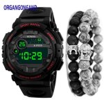 Organgonfand coffret cadeau pour gar�on et homme - montre �lectronique + bracelet - emballage cadeau ...