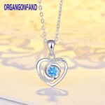 Organgonfand collier femme - argent sterling 925 pendentif coeur �ternel accessoires collier damour
