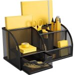 Organisateur de bureau - hautstore - multifonctionnel - noir - tiroir coulissant - peu encombrant