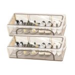 Organisateur de chaussures - lot de 2 - convient  5 paires - bote rangement en pvc - transparente avec ...