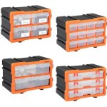 Organisateur pour outils plastique transparent 295x195 x16cm botes rangement 72 compartiments tiroirs ...