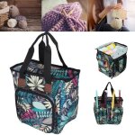 Organisateur de rangement de tricot surenhap - sac de rangement de laine multifonction - blanc - feuilles ...
