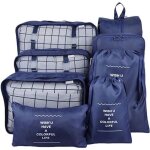 Organisateur de bagages - bleu - lot de 8 sacs - impermable - zippe - pratique