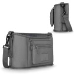 Organiseur de poussette lionelo little cube - 2 poches pour bouteilles - gris