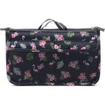 Organiseur de sac � main - flamant rose 2 - nylon r�sistant � leau - 13 poches - 28. 5x17x9 cm