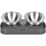 Gamelle pour chat et chien en acier inoxydable - oricean - bol double 400ml - angle rglable - antidrapant ...