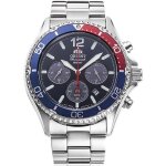 Montre homme orient mako ra - tx0201l10b - quartz - cadran bleu - bracelet acier inoxydable argent