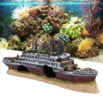 Ornement de navire de bateau �pave titanic perdu d�coration daquarium str0