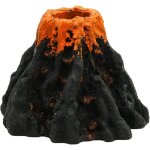 Dcoration daquarium - dornement de volcan - rsine - pierre  bulles - noir - led colore