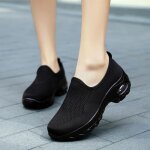 Basket femme décontractée légère sans lacet - os mode - noir Basket femme décontractée légère sans lacet - os mode - noir