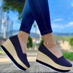 Os plateformes  bout ferm dcontractes  la mode pour femmes escarpins compenss chaussures  talons ...