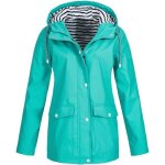 Veste de pluie solide pour femmes en plein air grande taille impermable  capuche coupe - vent - vert ...