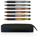 Stylo 4 couleurs - osama - multi - encre ultra - fluide - design ergonomique - tui inclus