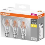 Osram boite de 3 ampoules led standard filament 7w b22 - blanc chaud Osram boite de 3 ampoules led standard filament 7w b22 - blanc chaud