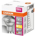 Osram spot par16 led 36 verre 2. 6w gu10 230lm 2700k chaud - boite de 1 Osram spot par16 led 36 verre 2. 6w gu10 230lm 2700k chaud - boite de 1