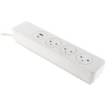 Otio bloc mantea 3 prises easyeject + 2 usb - 15m - blanc