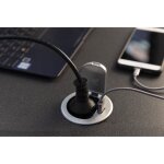 Bloc prise encastrable compact avec clapet & port usb - otio - 1 prise - noir - 16a - 1 chargeur usb