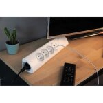 Multiprise dangle 3p 16a + 1p 16a lat�rale + 2 usb parafoudre � c�bler - blanc - otio