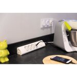 Multiprise dangle 3p 16a + 1p 16a latrale + 2 usb parafoudre prcble - blanc - otio