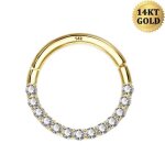 Oufer 14k carats or piercing nez anneau avec cz piercing oreille cartilage hoop piercing helix anneau ...