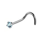Oufer 20g piercing de nez en titane g23 zircone cubique 2mm blue bijoux pour piercing aux narine anneau ...