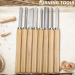 Outils de tournage pour tour � bois - burins pour tour � bois - lot de 8 - homewell