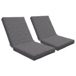 Outsunny - lot de 2 coussins dext�rieur - polyester - 112x51x8cm - gris fonc�