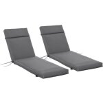 Matelas pour chaise longue - outsunny - lot de 2 transat bain de soleil sangles attache - tissu - 196x55cm ...