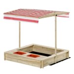 Outsunny - bac  sable - bois de sapin - 118x118x118cm - bois naturel