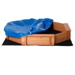 Outsunny - bac  sable - bois de sapin - 139. 5x139. 5x21. 5cm - orange