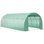 B�che de rechange - outsunny - serre tunnel 18 m� 6x3x2 m pe anti - uv 12 fen�tres - pe - vert