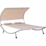 Lit de jardin outsunny m�tal 200x170x130cm marron