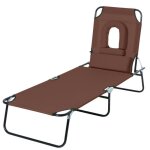 Bain de soleil pliable - outsunny - transat inclinable 4 positions chaise longue 3 coussins fournis - ...