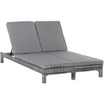 Outsunny - bain de soleil - rsine - 196x120x28cm - gris