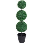Outsunny - buis artificiel - plastique - 30x30x112cm - vert