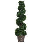 Outsunny buis artificiel topiaire artificielle en forme de spirale dim. � 32 x 120h cm vert