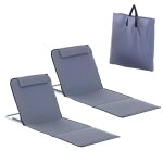 Tapis de plage - outsunny - lot de 2 matelas natte dossier inclinable sac transport - m�tal polyester ...