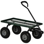 Outsunny - chariot de transport à main - acier - 94x485x100cm - vert Outsunny - chariot de transport à main - acier - 94x485x100cm - vert