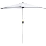 Outsunny - demi parasol - acier - 260x135x230cm - blanc
