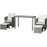 Outsunny - ensemble salon de jardin - rsine tresse imitation rotin - 120x60x75cm - gris
