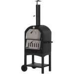 Outsunny - four  pizza extrieur - acier - 63x54x161cm - noir